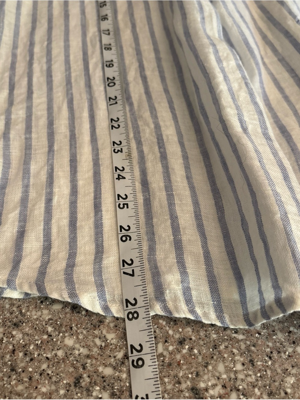 Tahari L Light Blue/White Striped 100% Linen L/S Button Up Shirt Coastal Beachy - Picture 12 of 12